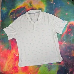 Puma Golf‎ Shirt Mens Polo White Palm Tree Print Short Sleeve